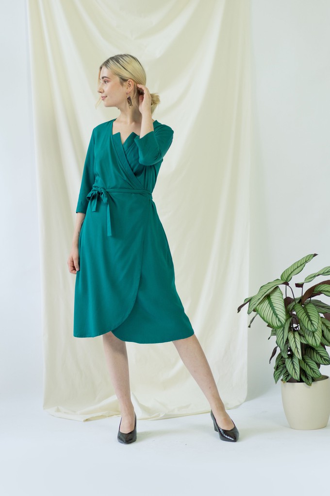 Marlene | Classy Wrap Dress in Green from AYANI