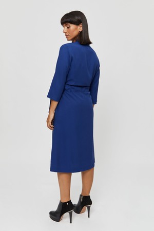 Sandra | Midi Wrap Dress in Midnight Blue from AYANI