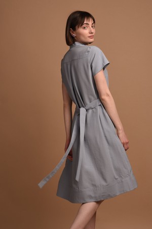 Melanie Shirt Dress with short sleeves in Light Blue from AYANI