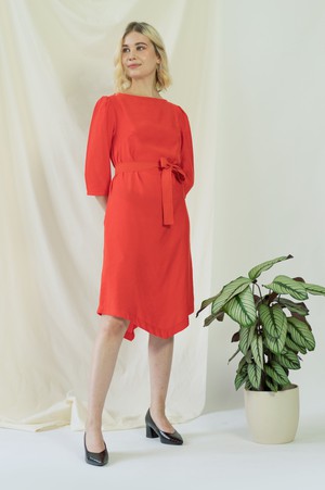 Teresa | Belted angle dress in coral from AYANI