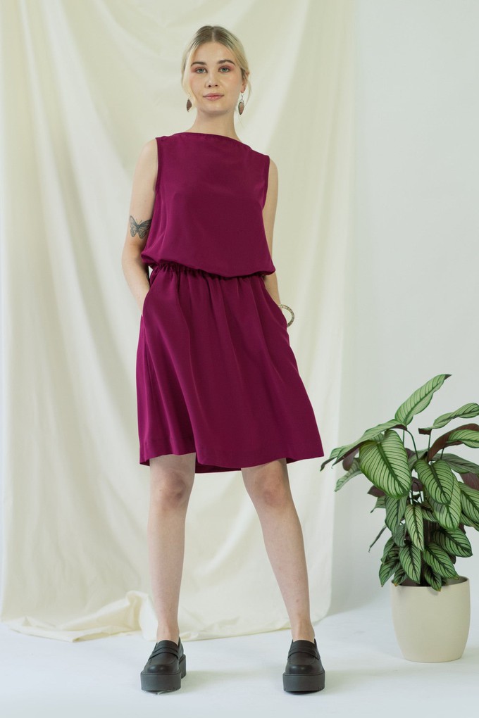 Bella | Sleeveless drapey dress in Magenta from AYANI