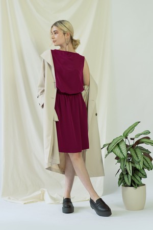 Bella | Sleeveless drapey dress in Magenta from AYANI