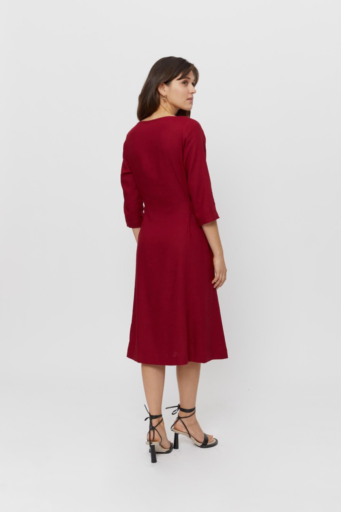 Emilia | Midi A-line Dress in Red from AYANI