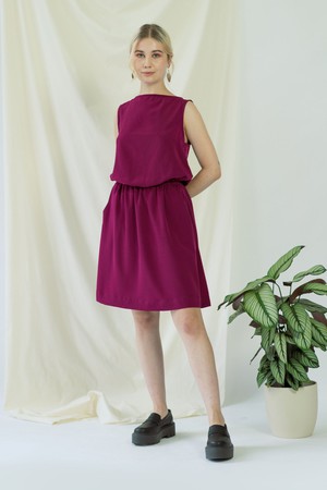 Bella | Sleeveless drapey dress in Magenta from AYANI