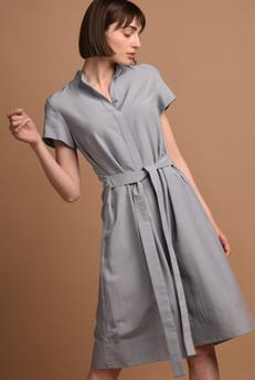 Melanie Shirt Dress with short sleeves in Light Blue via AYANI
