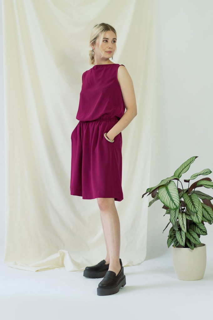 Bella | Sleeveless drapey dress in Magenta from AYANI