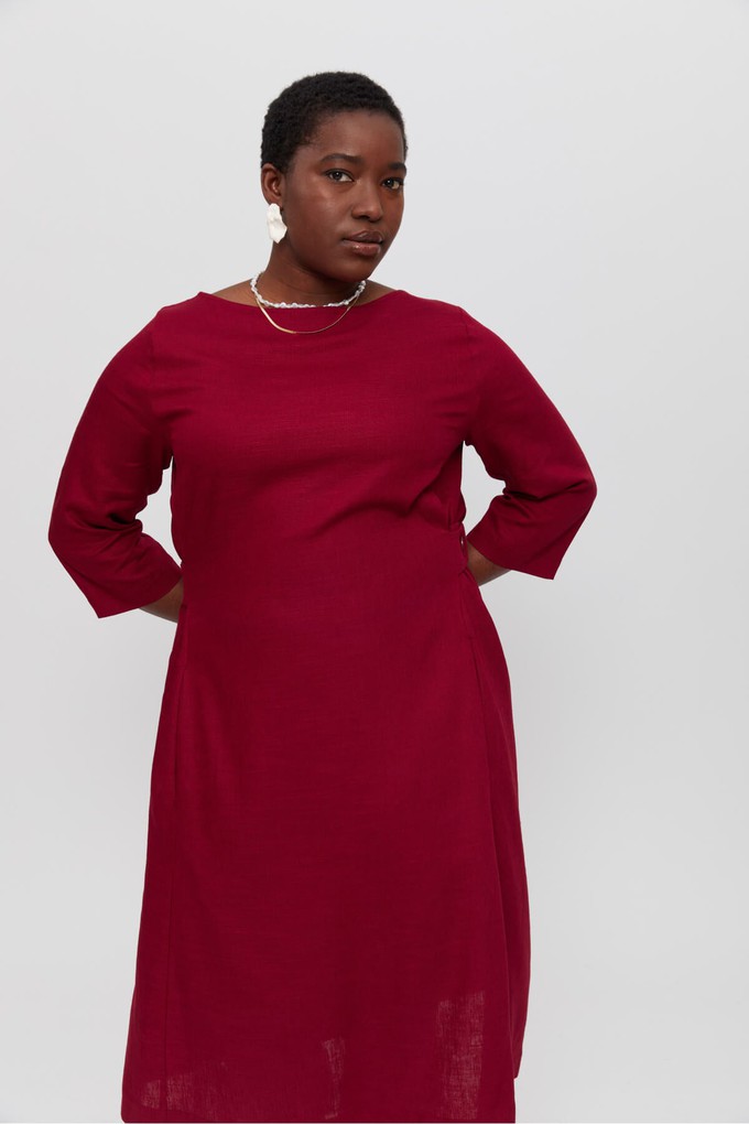 Emilia | Midi A-line Dress in Red from AYANI