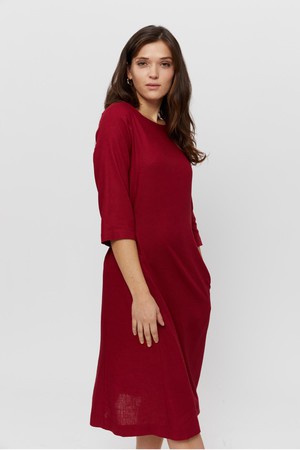 Emilia | Midi A-line Dress in Red from AYANI