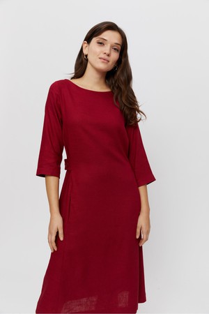 Emilia | Midi A-line Dress in Red from AYANI