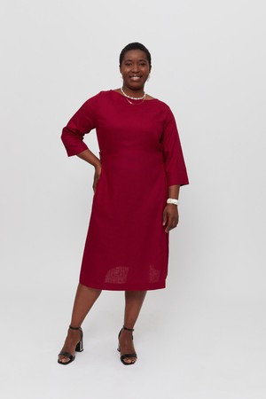 Emilia | Midi A-line Dress in Red from AYANI