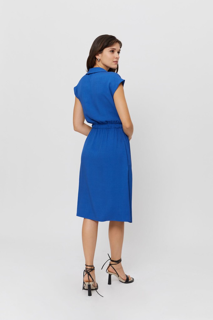 Lilit | Formal Midi Dress with Wrap Optic in Blue from AYANI