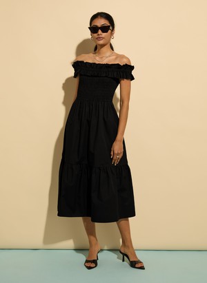 Rafaella Organic Cotton Off Shoulder Midi Dress from Baukjen