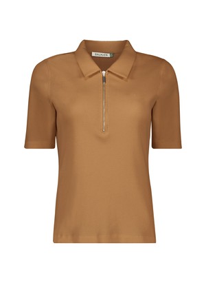 Ivy Organic Rib Zip Collar Top from Baukjen