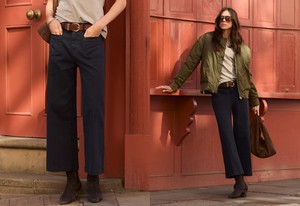 Jena Organic Cotton Stretch Wide Crop Jeans from Baukjen