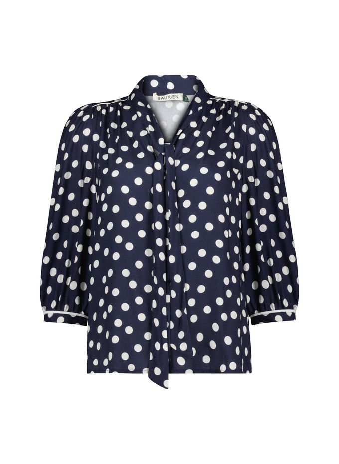Amalie Printed Tie Neck Blouse from Baukjen