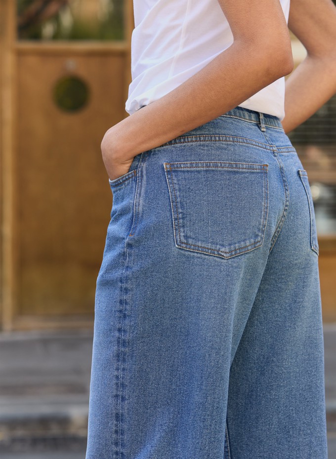 Organic Stretch Cotton Wide Leg Slouch Jeans from Baukjen