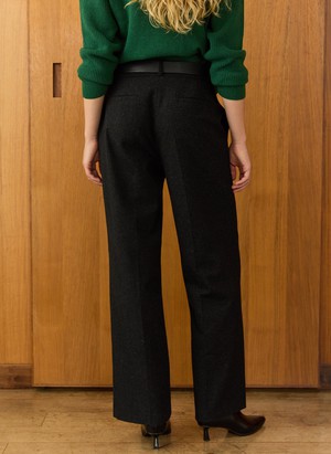 Gwynnie Wool Blend Wide Leg Trousers from Baukjen