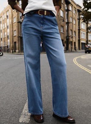 Emery Organic Cotton Stretch Wide Leg Jeans from Baukjen
