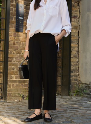 Ebru Ponte Straight Leg Crop Trousers from Baukjen