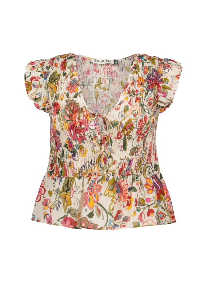 Mariah Organic Cotton Smocked Blouse from Baukjen