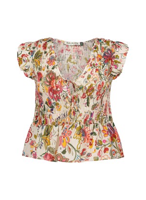 Mariah Organic Cotton Smocked Blouse from Baukjen