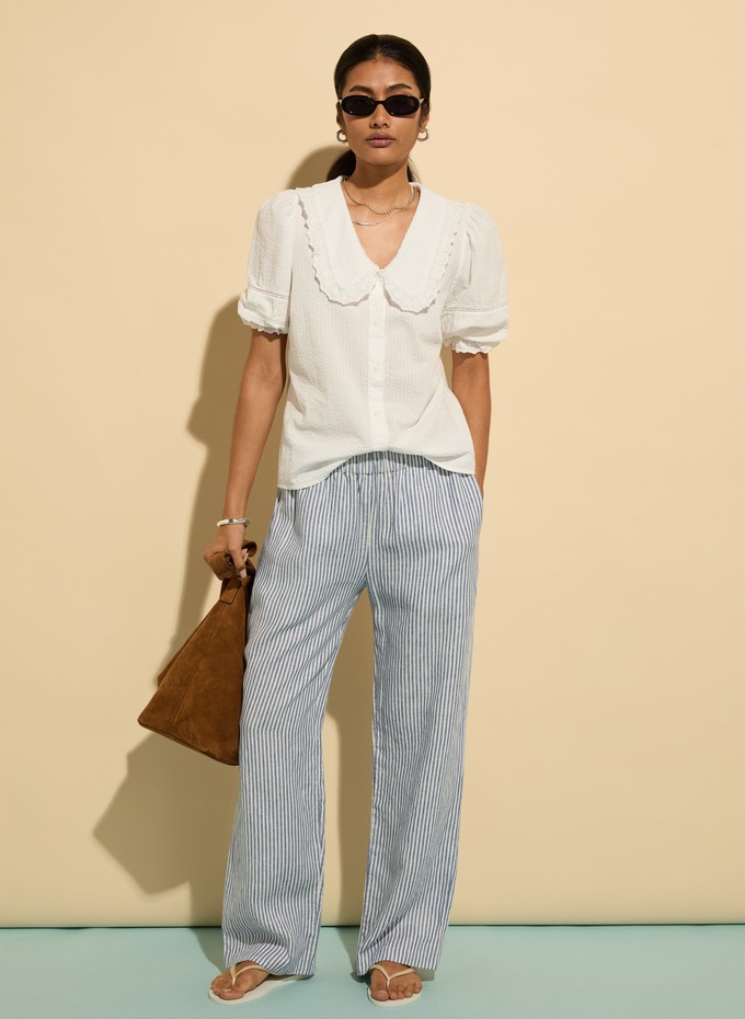 Marti Organic Cotton Broderie Detail Blouse from Baukjen