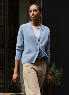 Celine V-neck Wool Blend Cardigan via Baukjen