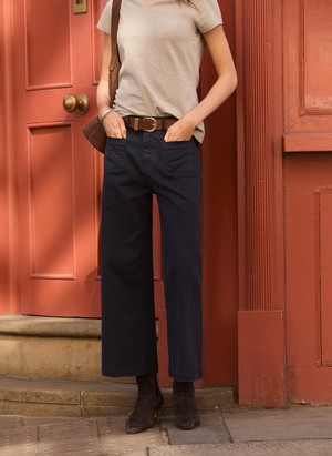 Jena Organic Cotton Stretch Wide Crop Jeans from Baukjen