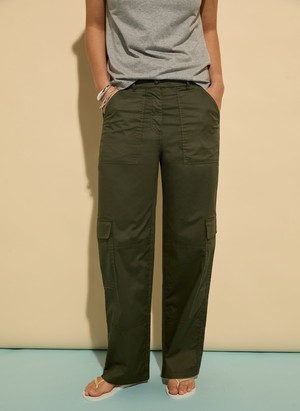 Zenya Organic Cotton Wide Leg Cargo Trousers from Baukjen