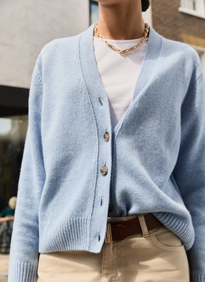 Celine V-neck Wool Blend Cardigan from Baukjen
