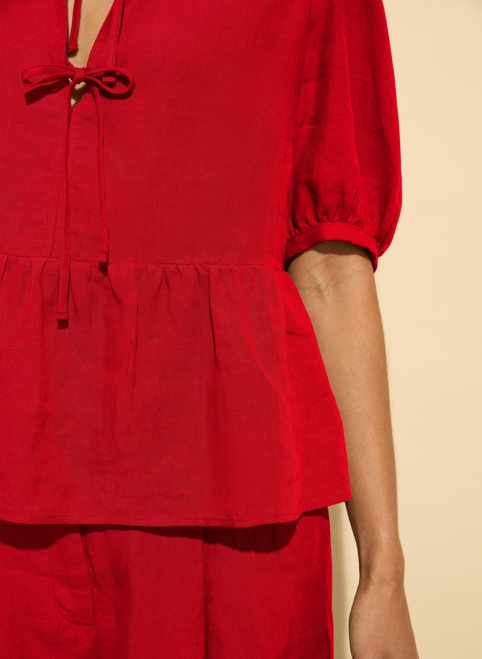 Marylinn Linen Tie Detail Blouse from Baukjen