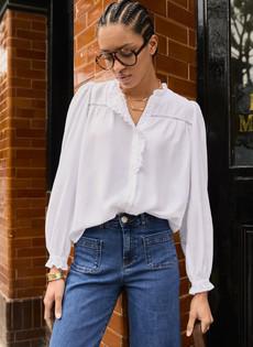 Estela Broderie Detail Blouse via Baukjen
