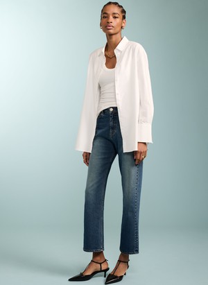 Baukjen Organic Denim Crop Straight Leg Jeans from Baukjen