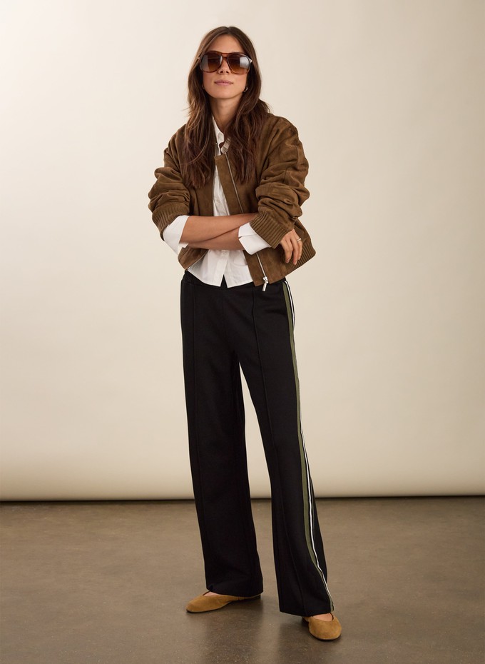 Petite Marjorie Side Stripe Ponte Trousers from Baukjen