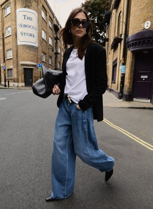 Petite Leonor Tie Front Wide Leg Jeans from Baukjen