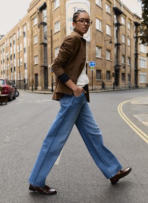 Emery Organic Cotton Stretch Wide Leg Jeans from Baukjen