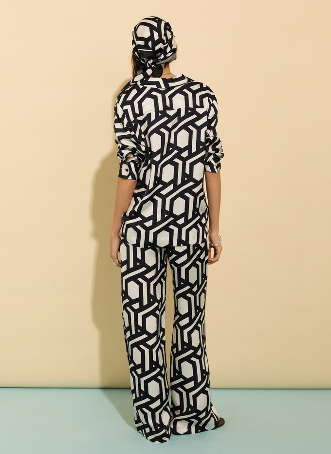 Ashlyn Printed Satin Shirt from Baukjen