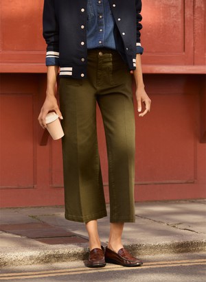 Jena Organic Cotton Stretch Wide Crop Jeans from Baukjen