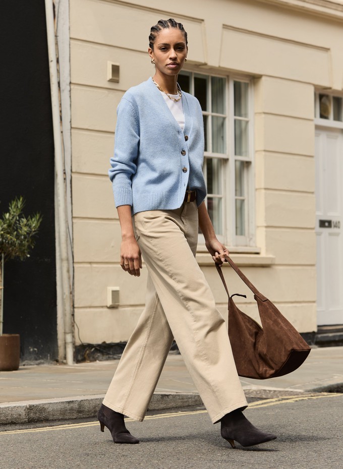 Celine V-neck Wool Blend Cardigan from Baukjen