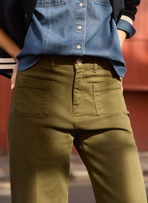 Jena Organic Cotton Stretch Wide Crop Jeans from Baukjen