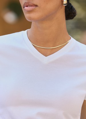 Kiana Organic Cotton V-Neck Slim Tee from Baukjen