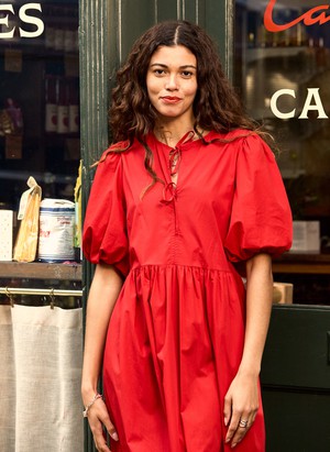 Rose Organic Cotton Tie Midi Dress from Baukjen Rose Organic Cotton Tie Midi Dress from Baukjen