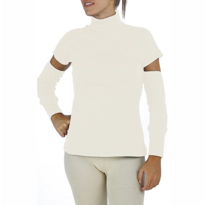 Detached Sleeves Turtleneck in Organic Pima from B.e Quality