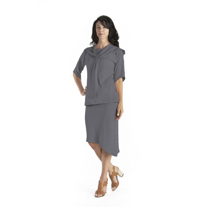 Diagonal Top Skirt in Organic Pima Cotton from B.e Quality