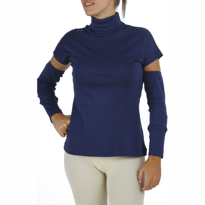 Detached Sleeves Turtleneck in Organic Pima from B.e Quality