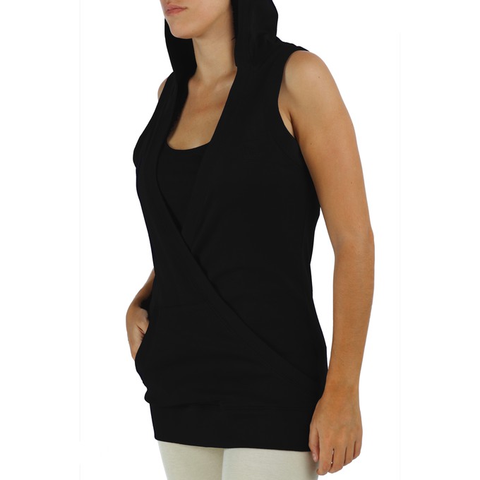 Sleeveless Hooded Top in Organic Pima from B.e Quality