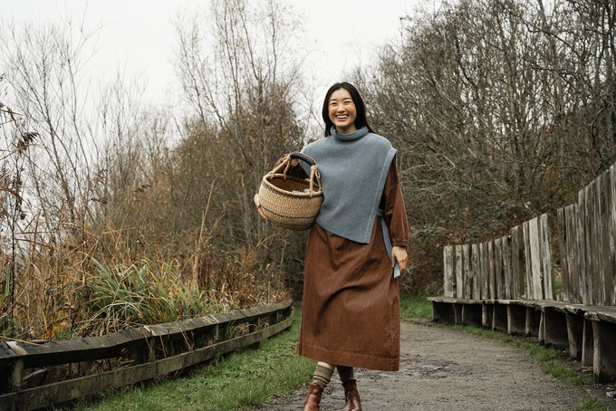 Kanon Recycled Wool Knitted Vest in Sky Blue Marl from Beaumont Organic