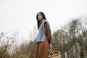 Kanon Recycled Wool Knitted Vest in Sky Blue Marl from Beaumont Organic