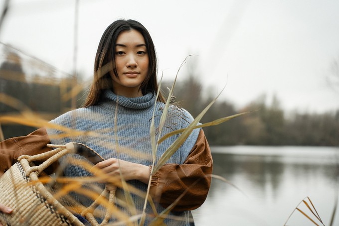 Kanon Recycled Wool Knitted Vest in Sky Blue Marl from Beaumont Organic