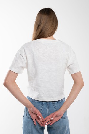 White Nature Embroidery T-Shirt from Bee & Alpaca